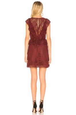 sachin and babi light blue dress Bordeaux WOMAN Bodycon Round Collar Tulle Sleeveless Midi Dress 3343248