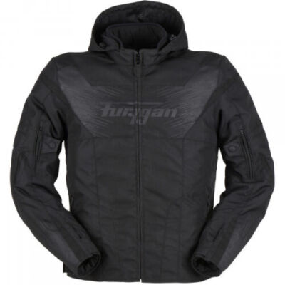 Furygan Shard Hooded Waterproof Motorcycle Textile Jacket Black Motorbike