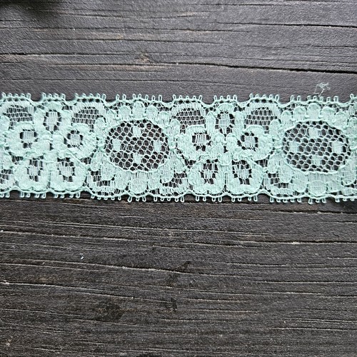 Vintage Lace Trim Edging Blue-Green Turquoise Wide Ruffled Smocked Pleated Lot - Picture 10 of 12
