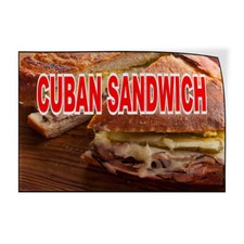 Decal Stickers Cuban Sandwich Food and Drink Vinyl Store Sign Label
