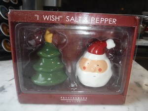 New Pottery Barn Outlet I Wish Salt Pepper Shakers Santa