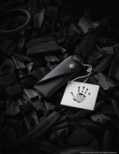 Key Holder Organiser Black Veg-Tanned Style Italian Leather Key Case Keychain