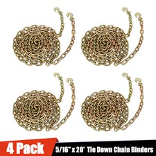 4pcs 516 X 20 G70 Tow Chain Truck Trailer Transport Tie Down Chain Binders