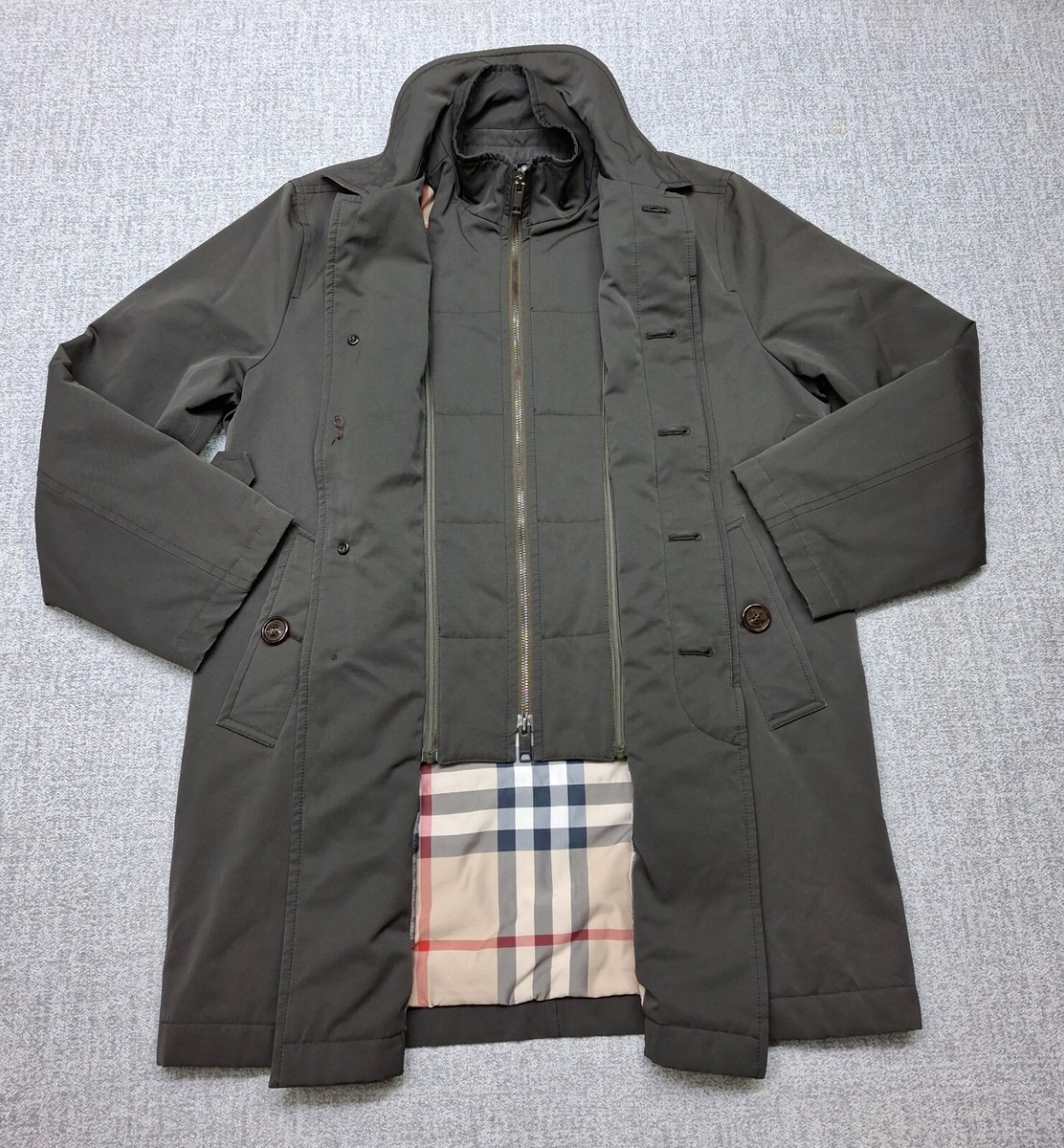 ❤️Rakvjaoアカウント01❤️BURBERRY LONDONアウター Burberry LONDON Coat Jacket Nova Check Green Polyester
