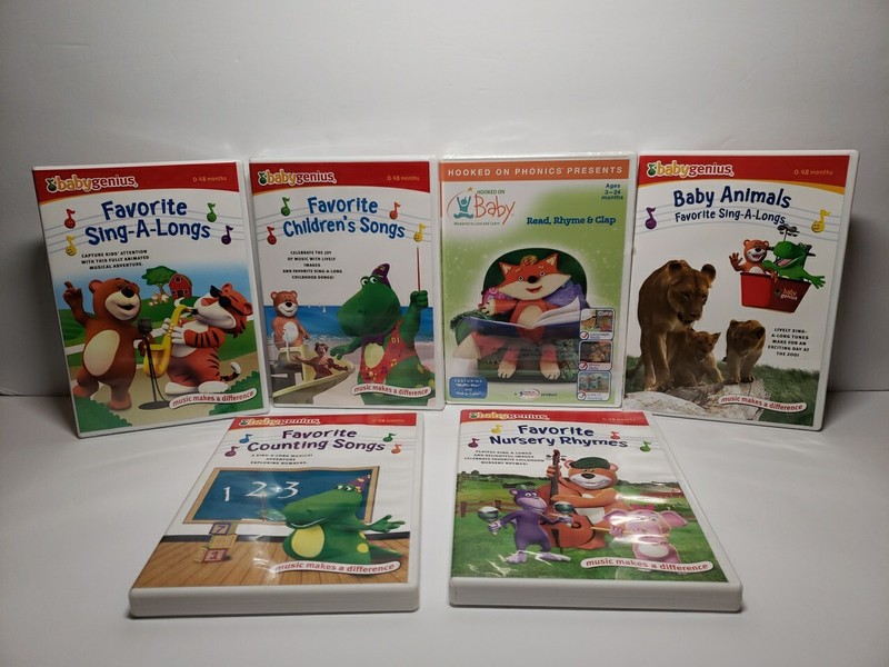 Baby Genius 5 DVDs Favorite Nursery Rhymes, & Children's Songs & Hooked On Baby