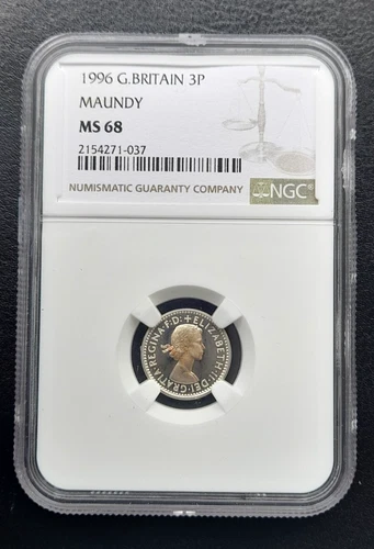 1996 Great Britain MAUNDY 3p Three Pence. Elizabeth II: NGC MS67