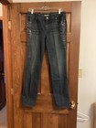 Woman's Chico's Size 0R (4R) Blue Platinum Beaded Jeans — photo 1