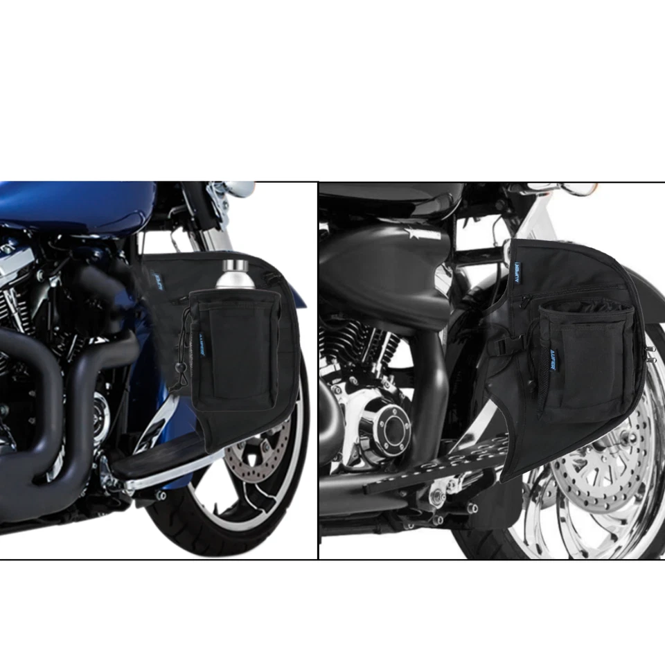 Bolsa de cubiertas de barra de motor Soft Lowers Chaps para Harley Touring Road King 1980-2023 Foto 3 de 4