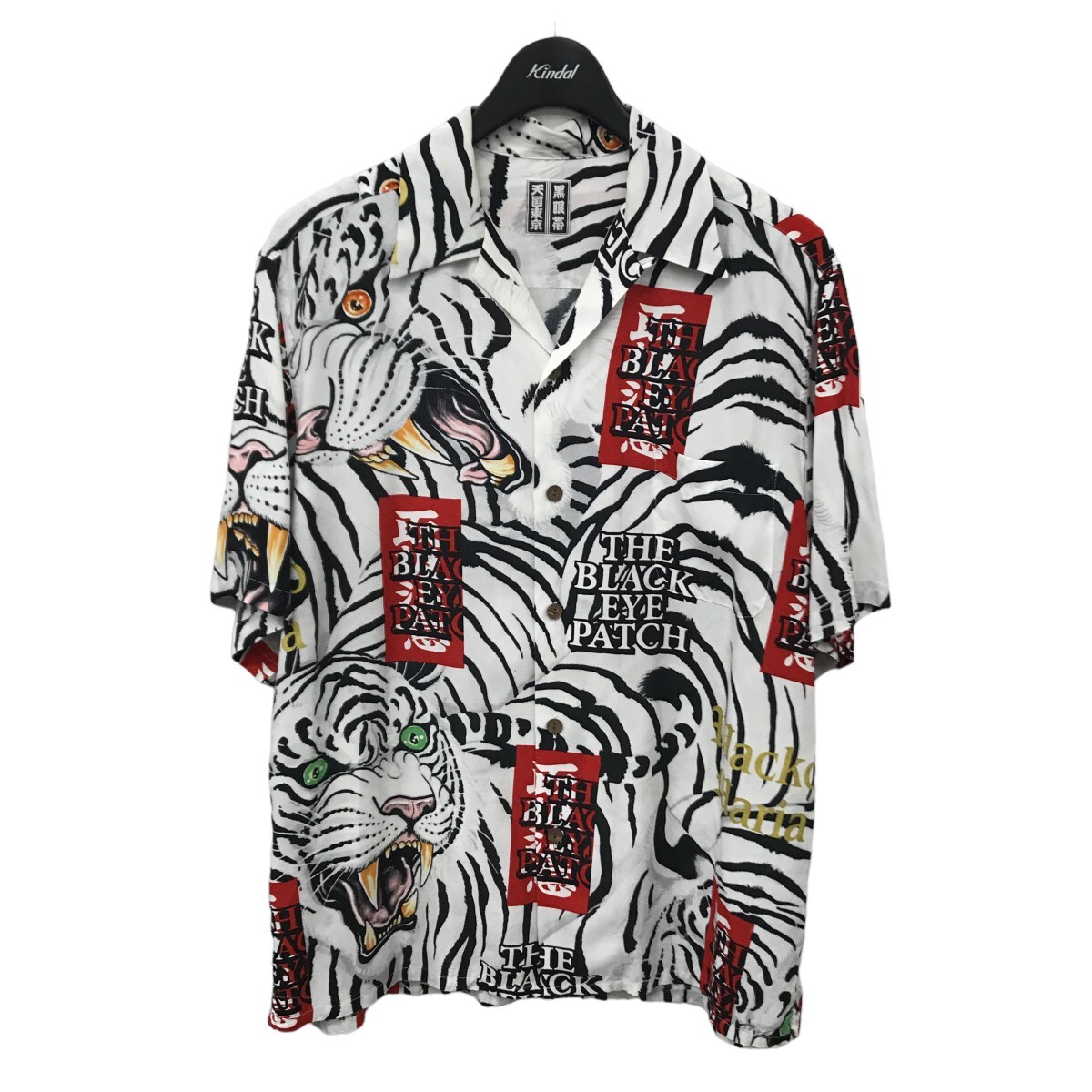 Wacko Maria Blackeyepatch Hawaiian Shirt Aloha Rayon Black White  