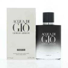 Acqua Di Gio by Giorgio Armani Box for Men 2.5 Oz Parfum Refillable Spray