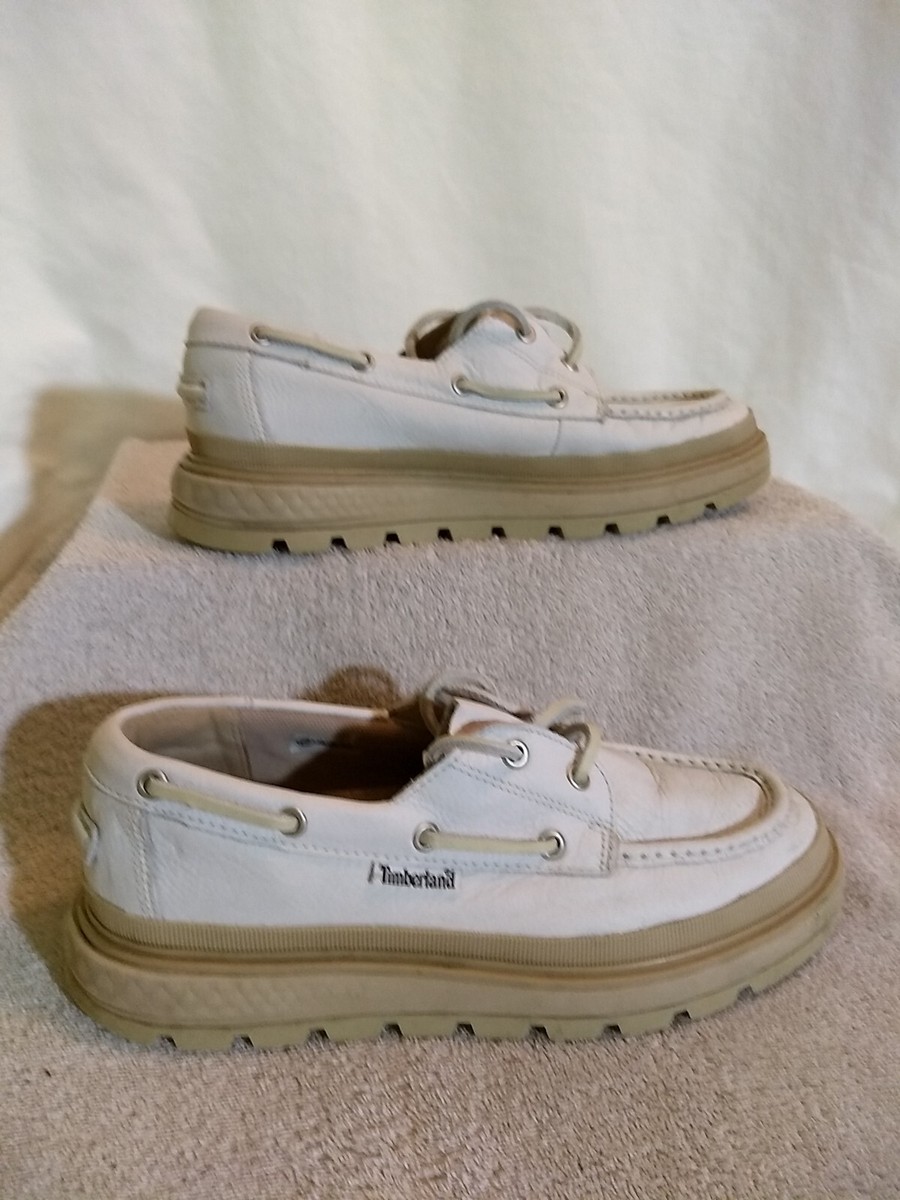 Timberland (WMNS) Ray City White Leather Boat Shoes, Size: #JJ24