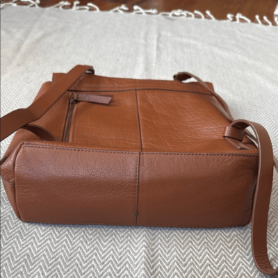 Lucky Genuine Leather Cognac Messenger Backpack | eBay display picture 3
