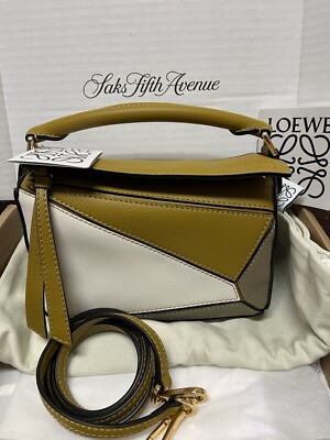 LOEWE mini puzzle leather satchel bag ochre Spain Jonathan Anderson