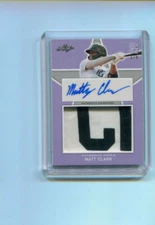 2020 Leaf Perfect Game Autographs Patch Lavender Matt Clark Auto Patch 2/5