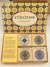 L’Occitane Soap Gift Set 4 Bars in Box Shea Butter Verbena Lavender Milk 3.5 oz