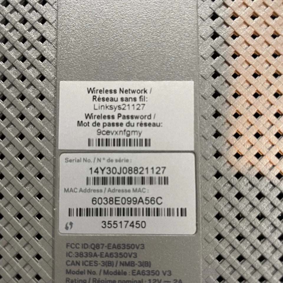 Linksys EA6350 V3 AC1200 Dual-Band 4-Port Wi-Fi Wireless Router - USED - WORKS - Image 4 of 4