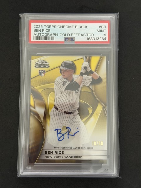 Ben Rice 2025 Topps Topps Chrome Rookie Autographs Gold Refractor