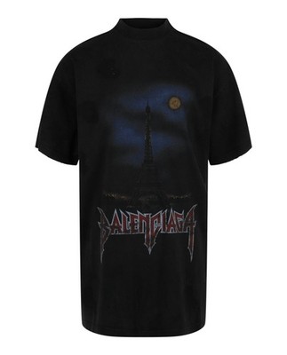Balenciaga Mens Paris Moon Double Front T-Shirt
