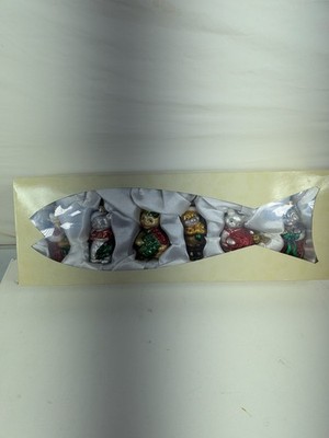 Vintage Blown Glass Christmas Ornaments Cats Hand  Painted  Elves Decorations...
