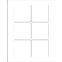 3 x 3" White Rectangle Laser Labels-6 Labels per Sheet-600 per Case