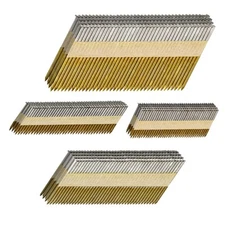 34-30 Degree Framing Nails 4 Sizes (2"+2-1/2"+3.0" Ring+3-1/2" Smooth) D Head...