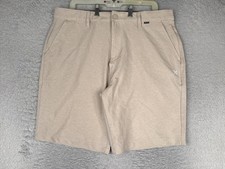 Hurley Chino Shorts Mens 36 Beige Solid 9 Inseam Flat Front Casual Summer Skate