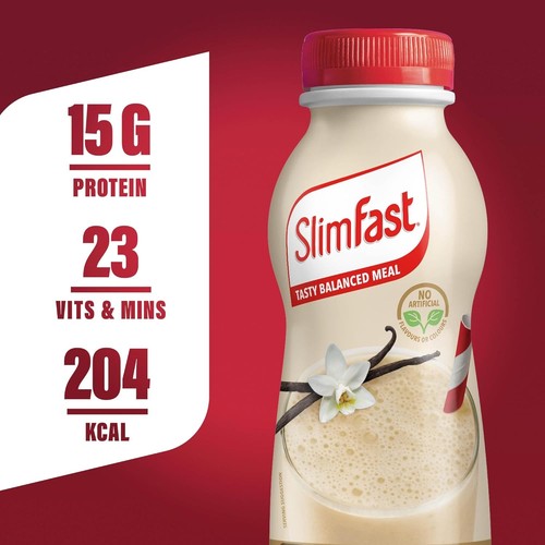 SlimFast Frullati di Ricambio Pasto per Dimagrire Vaniglia 6 x 325 ml - BBE08/2025 - Foto 5 di 9