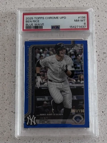 2025 Topps Chrome Ben Rice PSA 8