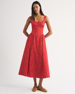 Abercrombie & Fitch 100% Cotton A&F Bra-Free Dylan Midi Dress No Import Fees