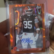 2025 Topps Chrome Miles Garrett On Card Auto orange color match