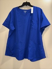 New Womens Scrubstar Top 2XL Electric Blue Sweetheart 3-Pocket V-Neck Scrub Top