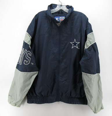 VINTAGE Dallas Cowboys Jacket Men XL Blue Starter Windbreaker Coat