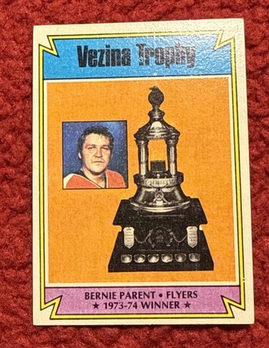Vezina Trophy [Bernie Parent] #249 1974 Topps card