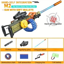 M2 Heavy Machine Gun Toy, Manual/electric Function, Simulation Soft Bullet Gun