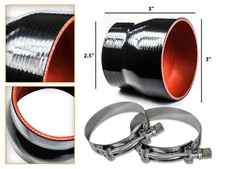 BLACK Silicone Reducer Hose 5Ply 3"-2.5" 76-63mm Supercharger Intake Intercooler
