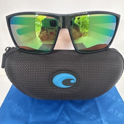 Costa Del Mar Rincon 06S9018 63-11-140 Black Shiny/Green Mirror. Authentic: RC3