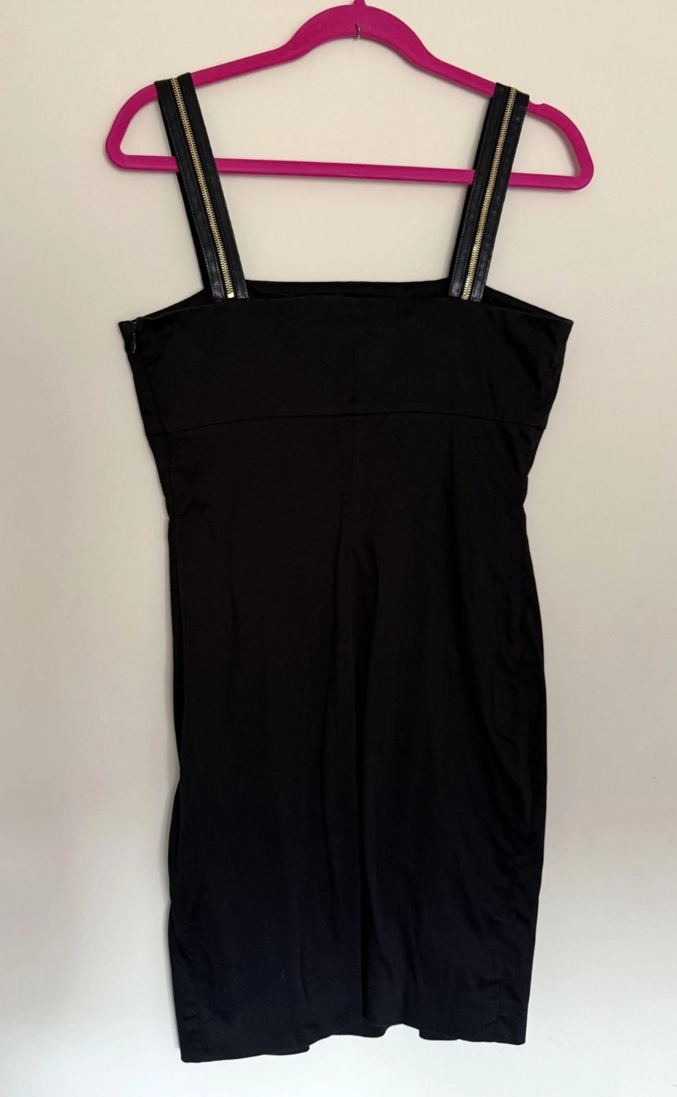 Versace Versus Mini Abito Donna Nero Oro Cerniera Taglia 8 Silenzioso Lusso