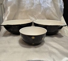 Vintage 1950s Alfred Meakin Midnight Star 3 Piece, Cereal Bowl & 2x Serving Bowl