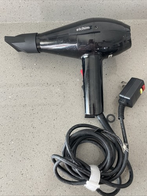 #ad #ad Elchim 2001 Professional Salon Italian Hair Dryer BLACK High Pressure Italy work $39.87