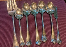 7 Pieces Vintage International Stainless Flatware Park Hill  Korea