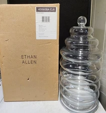2016 NEW IN BOX Ethan Allen DISNEY Large Glass Spindle Jar with Lid LARGE 20"
