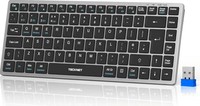 TECKNET 2.4G Silver Wireless Keyboard For Windows/Chrome OS, UK  Compact Mini 