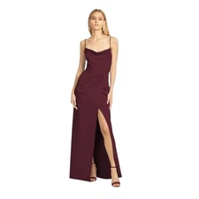 Sachin + Babi Size 16W NEW Stretch Crepe Paulina Formal Maxi Gown Deep Wine