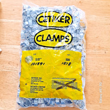 Bag Of 500 Oetiker 5/8" 2-Ear Hose Crimp Clamp 1518 Zinc Plated Steel NOS
