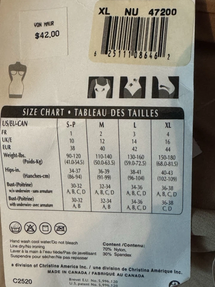 NWT Body Wrap Shapewear Lites Size Large Nude XL Strapless Braslip W Underwire - Image 4 of 4