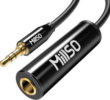 MillSO 1/4 to 3.5mm Instrument Cable, TRS Headphone Adapter 1 FT, Piano Black