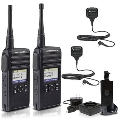 Motorola DTR700 900 MHz Digital 2-Way Radio (50 Channels) + 2 x HKLN4606 Remote