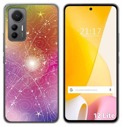 POUHYE Cover per Xiaomi 12 Lite Custodia Originale, Sottile Morbido Silicone Cover con Protezione Fotocamera, TPU Antiurto Protezione Case per Xiaomi 12 Lite Rosa