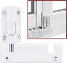 Hausun Patio Sliding Door Lock Foot Safety Lock For Home Security White