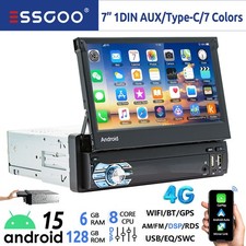 Android 15 6+128G 1 DIN Autoradio Carplay GPS Navi AM RDS Bluetooth 4G LTE WiFi
